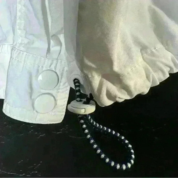 Anthropologie White Bomber Light Jacket Women Windbreaker Size Small - Picture 10 of 11